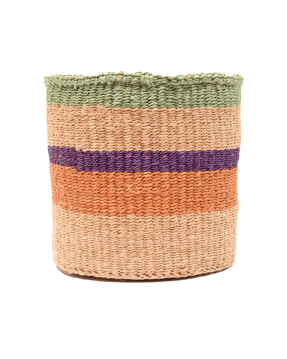 RELI: Orange, Purple & Green Stripe Woven Storage Basket