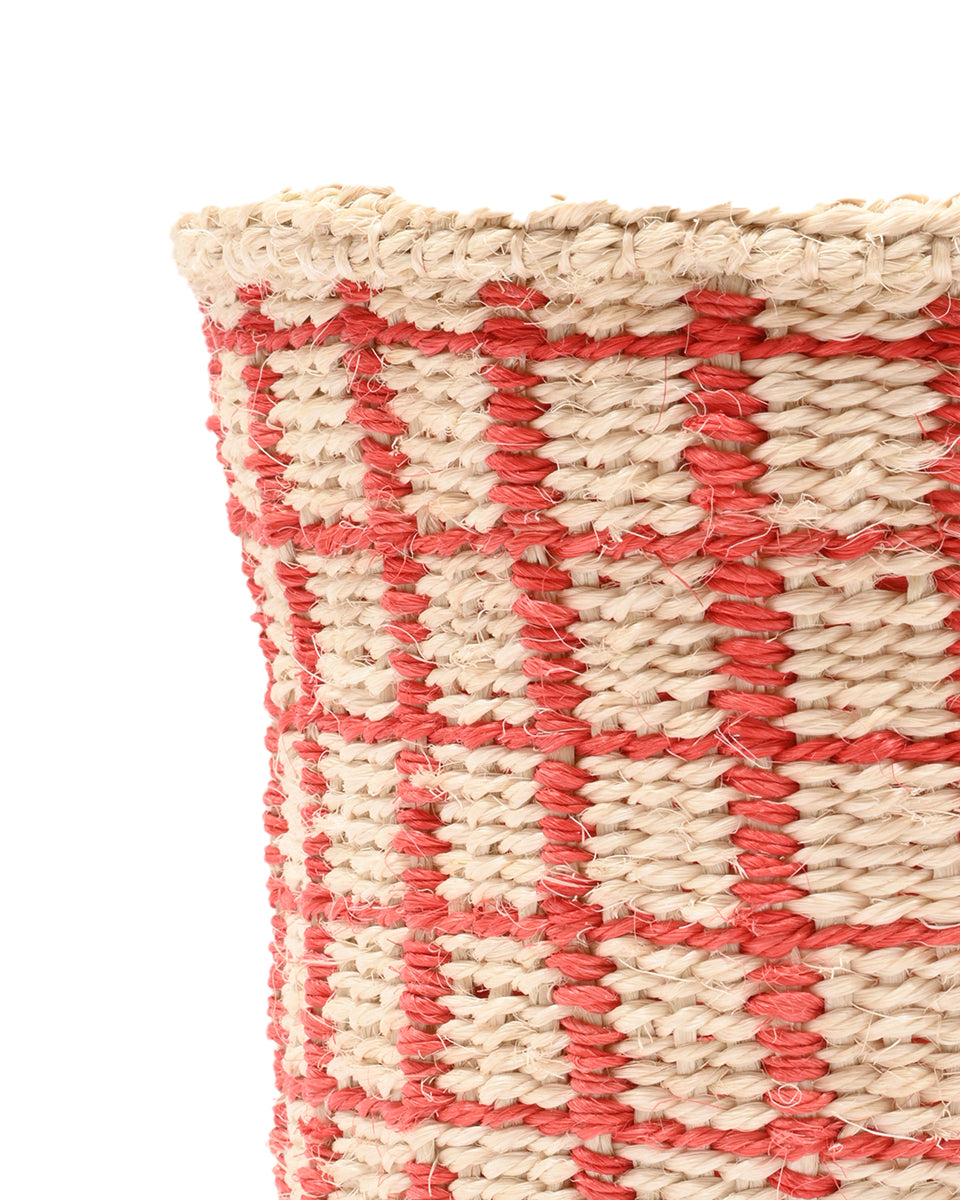 SAHIHI: Red Check Woven Storage Basket