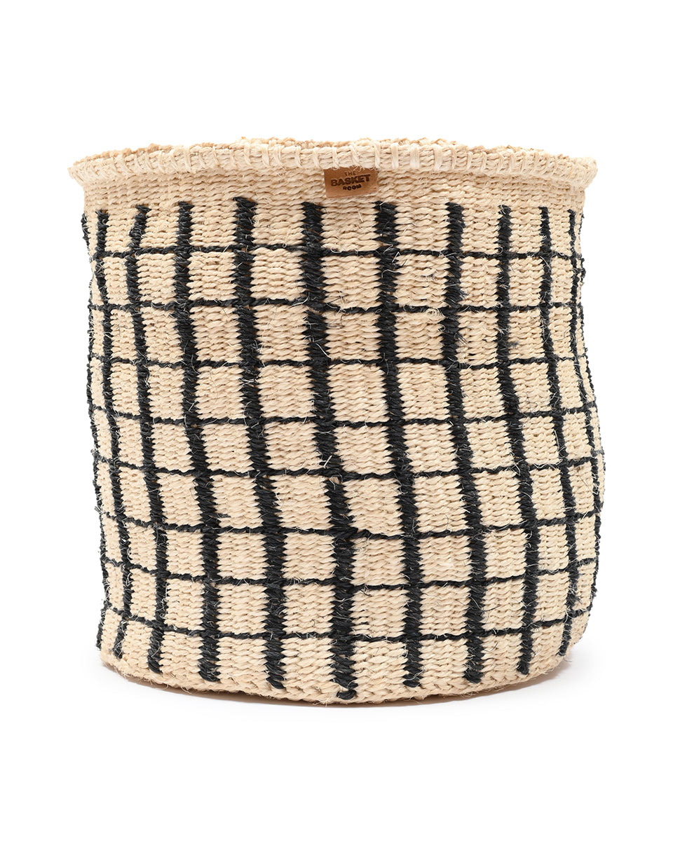 BAINI: Black Check Woven Storage Basket