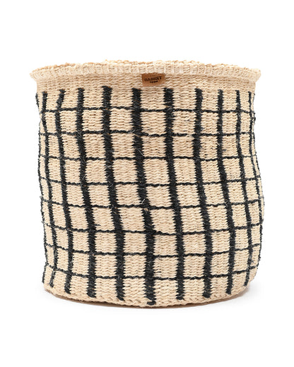 BAINI: Black Check Woven Storage Basket