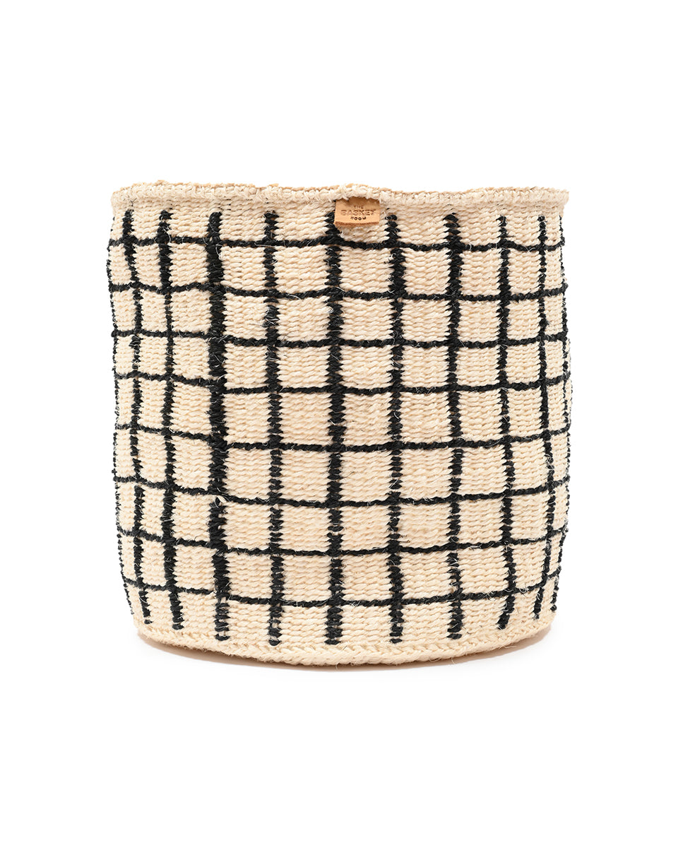 BAINI: Black Check Woven Storage Basket