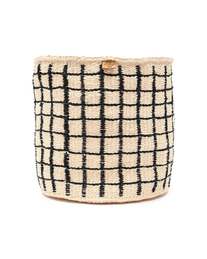 BAINI: Black Check Woven Storage Basket