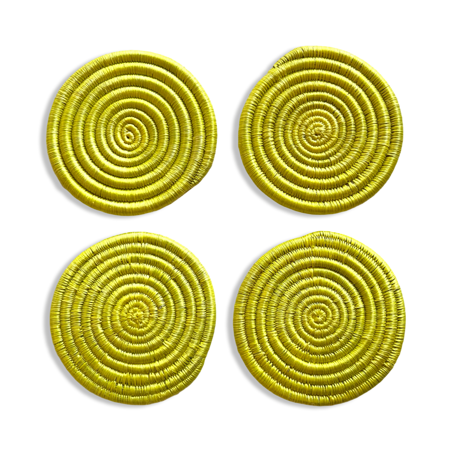 Citron Sisal Coasters Set of 4