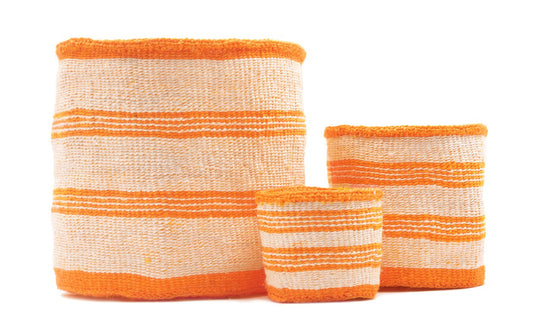 SIFA: Orange Stripe Woven Storage Basket