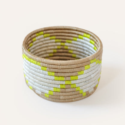 Woven Trinket Basket Neon