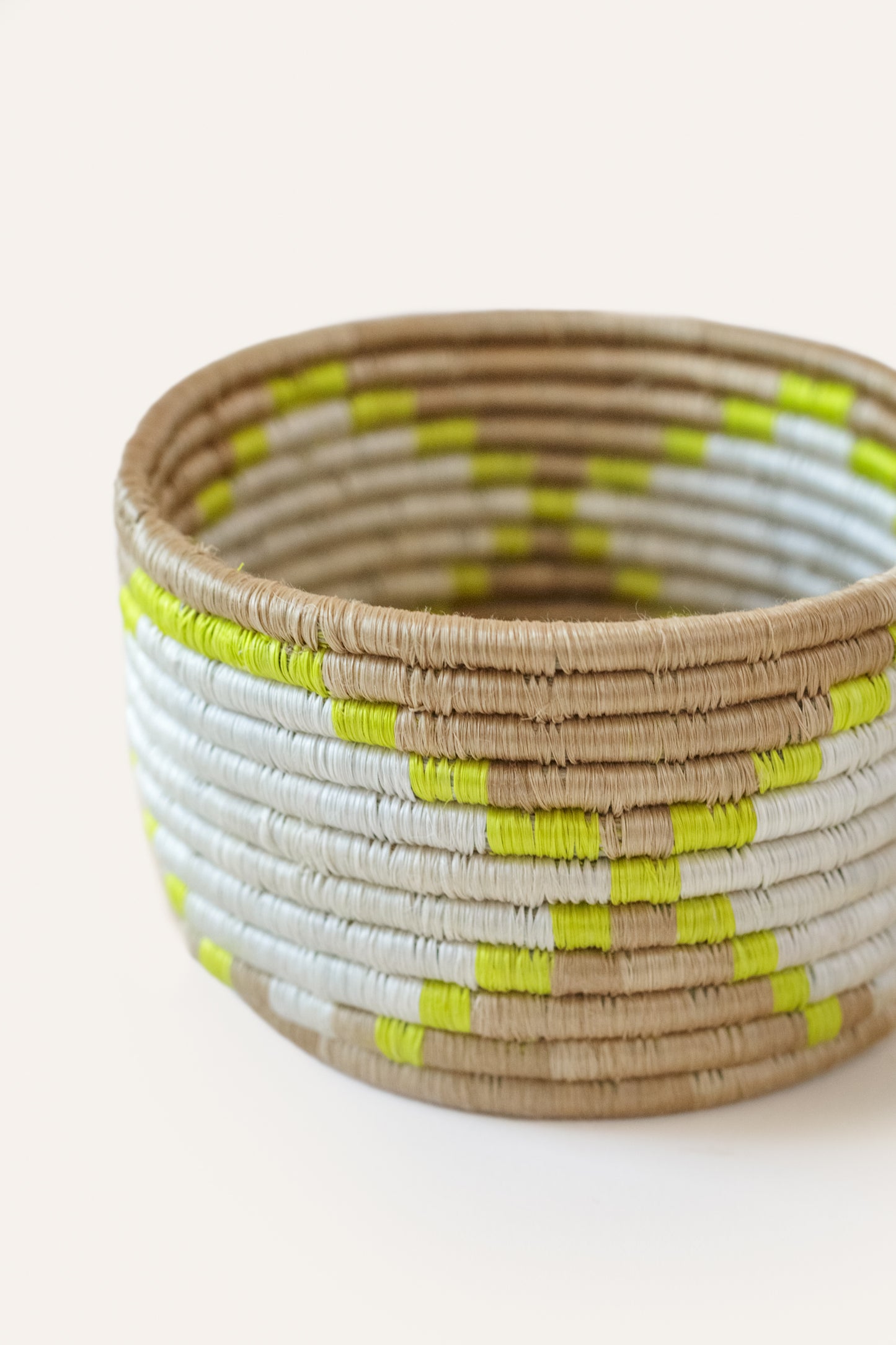 Woven Trinket Basket Neon