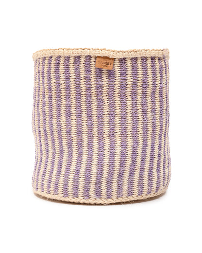 UMEME: Lavender Pinstripe Woven Storage Basket